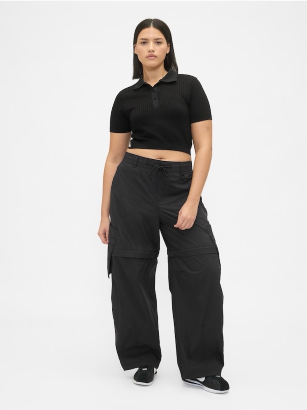 NWT Gap × BÉIS Convertible Cargo Barrel Pants Women 14 Black Casual Vacation New